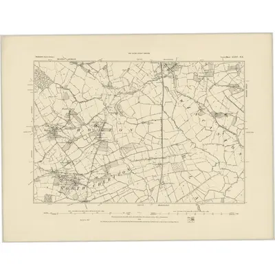 1885 Map of Somerset LXXV.NE, 1886 Print