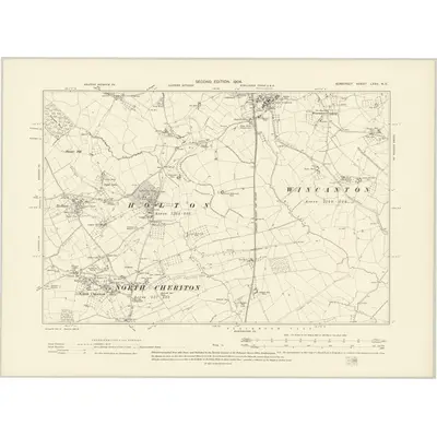 1901 Map of Somerset LXXV.NE, 1904 Print