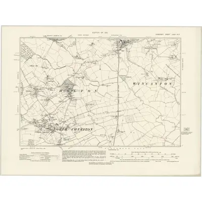 1929 Map of Somerset LXXV.NE, 1931 Print