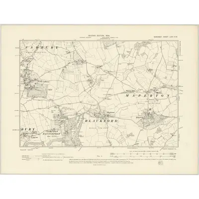 1901 Map of Somerset LXXV.NW, 1904 Print