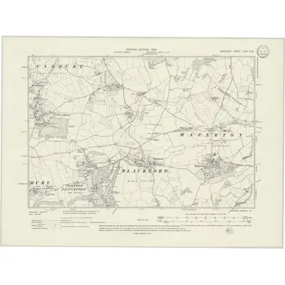 1901 Map of Somerset LXXV.NW, 1933 Print