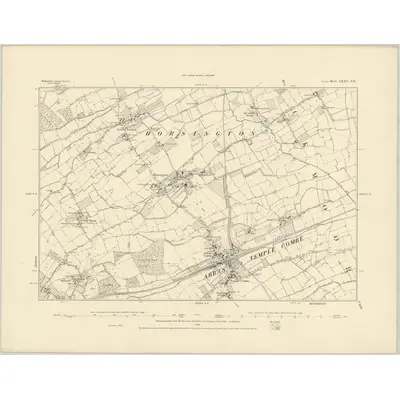 1885 Map of Somerset LXXV.SE, 1886 Print