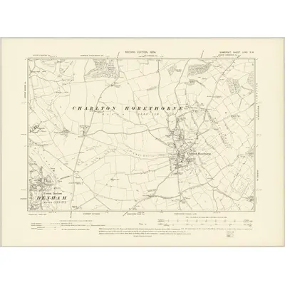 1901 Map of Somerset LXXV.SW, 1904 Print