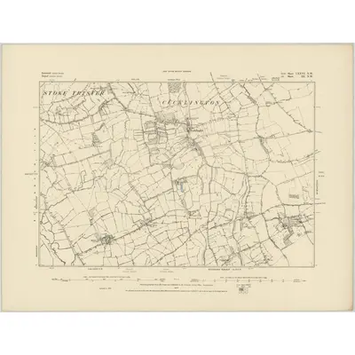 1885 Map of Somerset LXXVI.NW, 1886 Print