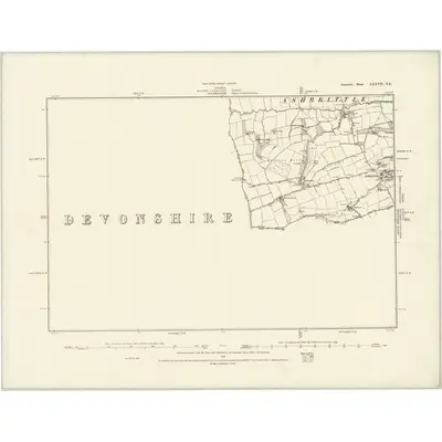 1887 Map of Somerset LXXVII.NE, 1888 Print