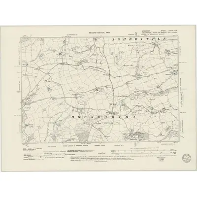 1903 Map of Somerset LXXVII.NE, 1949 Print