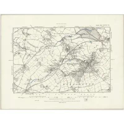 1887 Map of Somerset LXXVIII.NE, 1888 Print