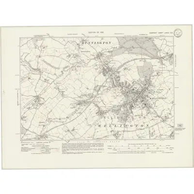 1929 Map of Somerset LXXVIII.NE, 1932 Print
