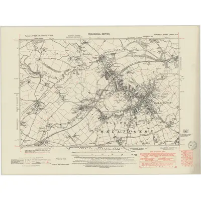 1938 Map of Somerset LXXVIII.NE, 1950 Print