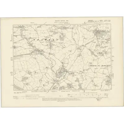 1903 Map of Somerset LXXVIII.NW, 1905 Print