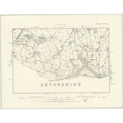 1887 Map of Somerset LXXVIII.SE, 1888 Print