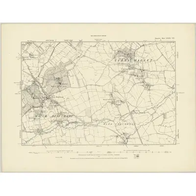1886 Map of Somerset LXXX.NE, 1887 Print