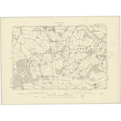 1886 Map of Somerset LXXX.NW, 1887 Print