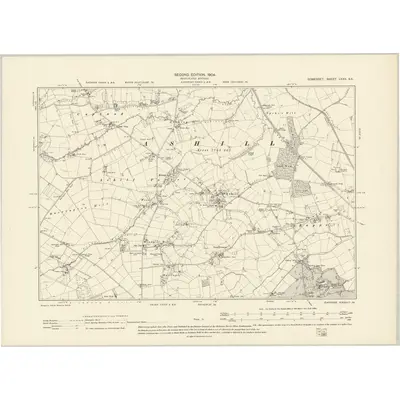 1901 Map of Somerset LXXX.SE, 1904 Print