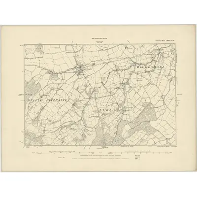 1886 Map of Somerset LXXX.SW, 1887 Print