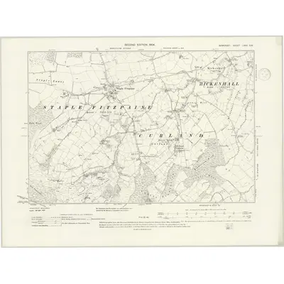 1901 Map of Somerset LXXX.SW, 1938 Print