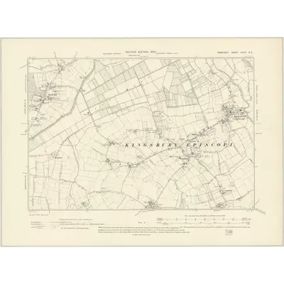 1901 Map of Somerset LXXXI.NE, 1904 Print