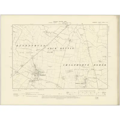 1901 Map of Somerset LXXXII.NE, 1904 Print