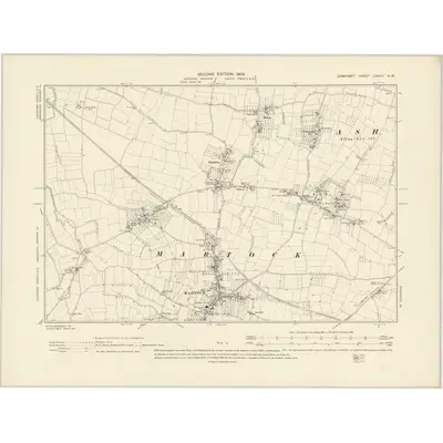 1901 Map of Somerset LXXXII.NW, 1904 Print