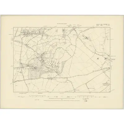 1886 Map of Somerset LXXXIII.SE, 1887 Print