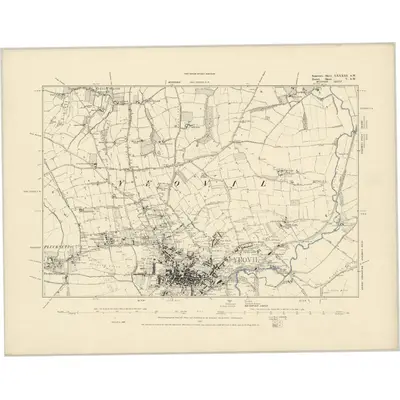1886 Map of Somerset LXXXIII.SW, 1887 Print