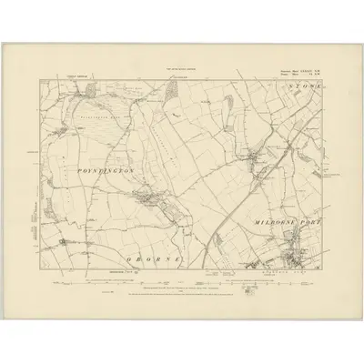 1885 Map of Somerset LXXXIV.NW, 1886 Print