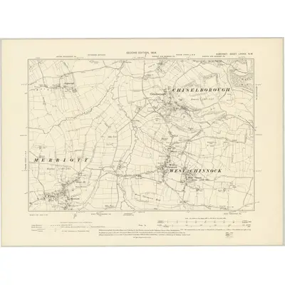 1901 Map of Somerset LXXXIX.NW, 1904 Print