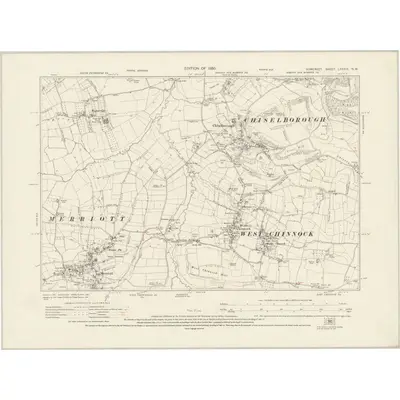 1928 Map of Somerset LXXXIX.NW, 1930 Print