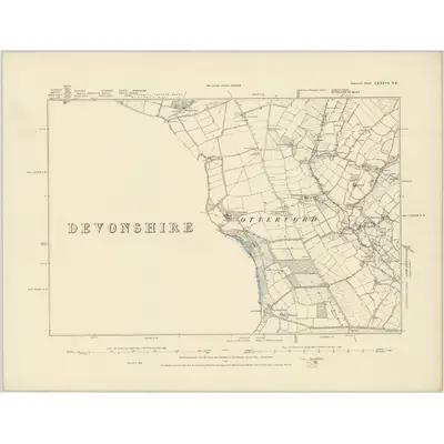 1886 Map of Somerset LXXXVI.NE, 1887 Print