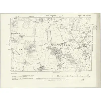 1903 Map of Somerset LXXXVI.NE, 1939 Print