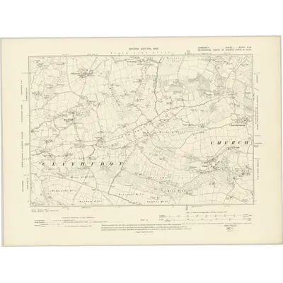 1903 Map of Somerset LXXXVI.NW, 1906 Print