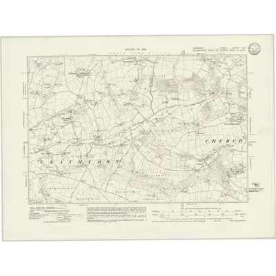 1929 Map of Somerset LXXXVI.NW, 1932 Print