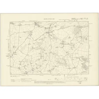1903 Map of Somerset LXXXVI.SE, 1906 Print