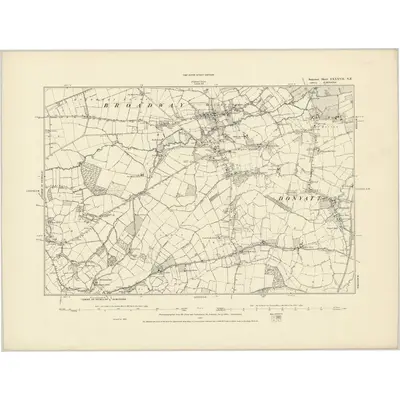1886 Map of Somerset LXXXVII.NE, 1887 Print