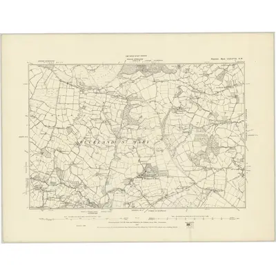 1886 Map of Somerset LXXXVII.NW, 1887 Print