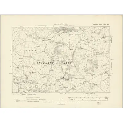 1901 Map of Somerset LXXXVII.NW, 1903 Print