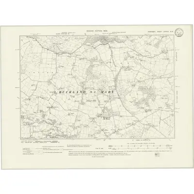 1901 Map of Somerset LXXXVII.NW, 1933 Print