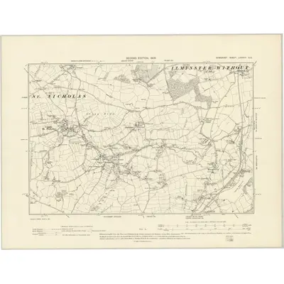 1901 Map of Somerset LXXXVII.SE, 1903 Print
