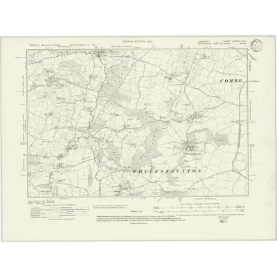 1901 Map of Somerset LXXXVII.SW, 1933 Print