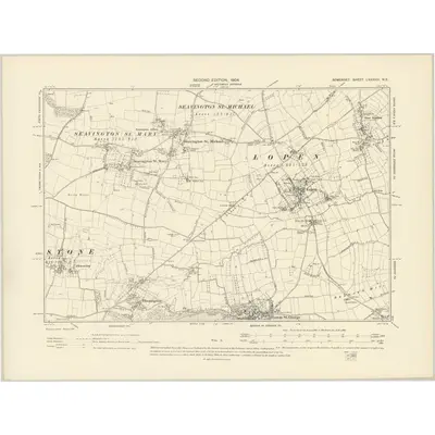1901 Map of Somerset LXXXVIII.NE, 1904 Print