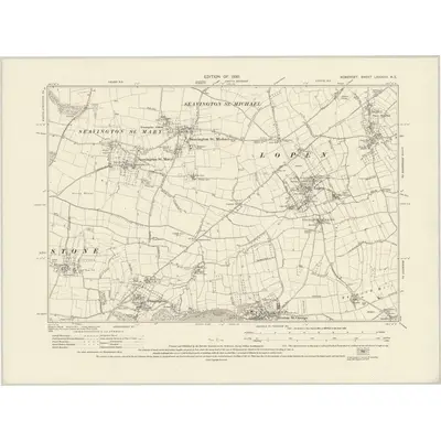 1928 Map of Somerset LXXXVIII.NE, 1930 Print