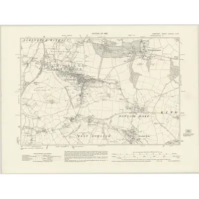 1928 Map of Somerset LXXXVIII.NW, 1930 Print
