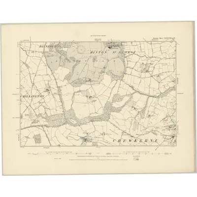 1886 Map of Somerset LXXXVIII.SE, 1887 Print