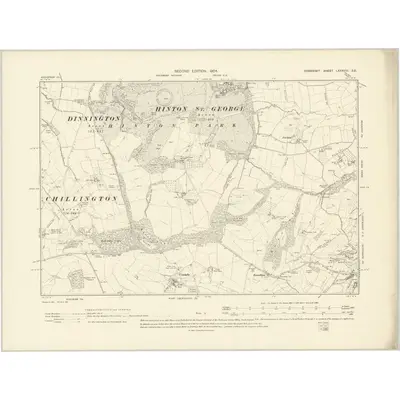 1901 Map of Somerset LXXXVIII.SE, 1904 Print