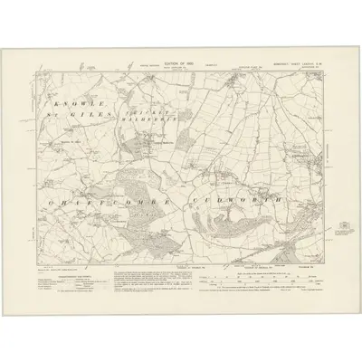 1928 Map of Somerset LXXXVIII.SW, 1930 Print