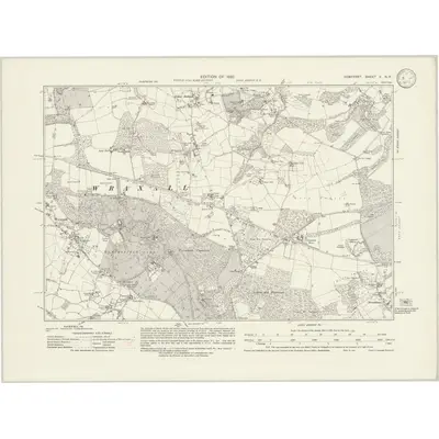 1930 Map of Somerset V.NE, 1932 Print