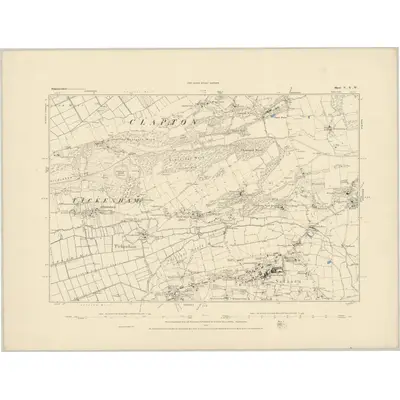 1882 Map of Somerset V.NW, 1884 Print