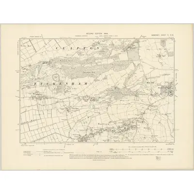 1902 Map of Somerset V.NW, 1904 Print