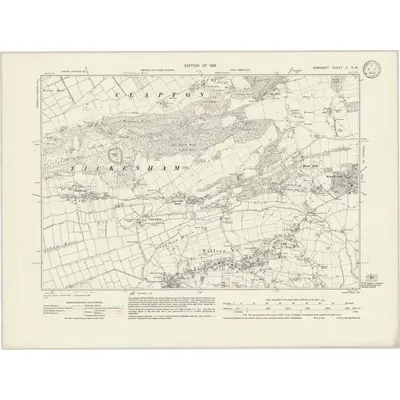 1930 Map of Somerset V.NW, 1932 Print