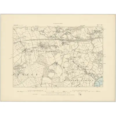 1882 Map of Somerset V.SE, 1884 Print